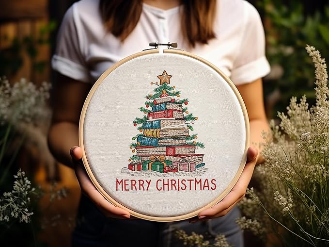 HKLIOPU Embroidery Set for Beginners Art Crafts Easy Sewing Includes Embroidery Clothes with Pattern, Hoop, Instruction Manual, Color Stitch Set,All Inclusive Starter Set,Unique DIY Gift