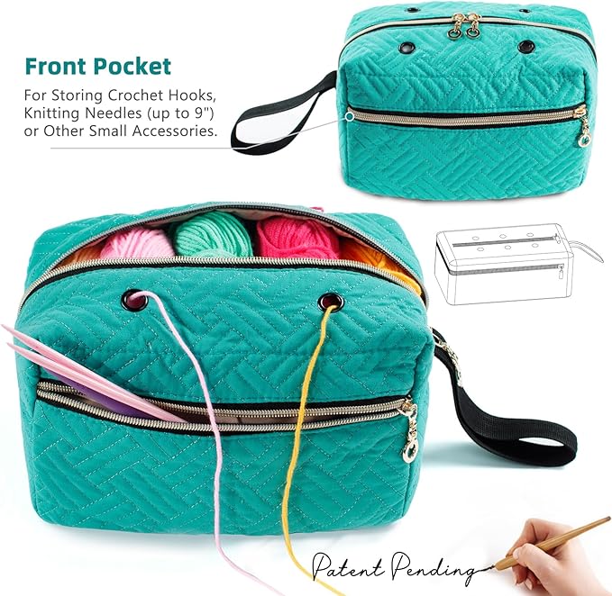 Small Crochet Bag Organizer - Knitting Bag - Yarn Storage Organizer - Yarn Bag for Crocheting - Yarn Holder for Crochet Accessories, Knitting Needles, Crochet Hooks, Knitting Gifts