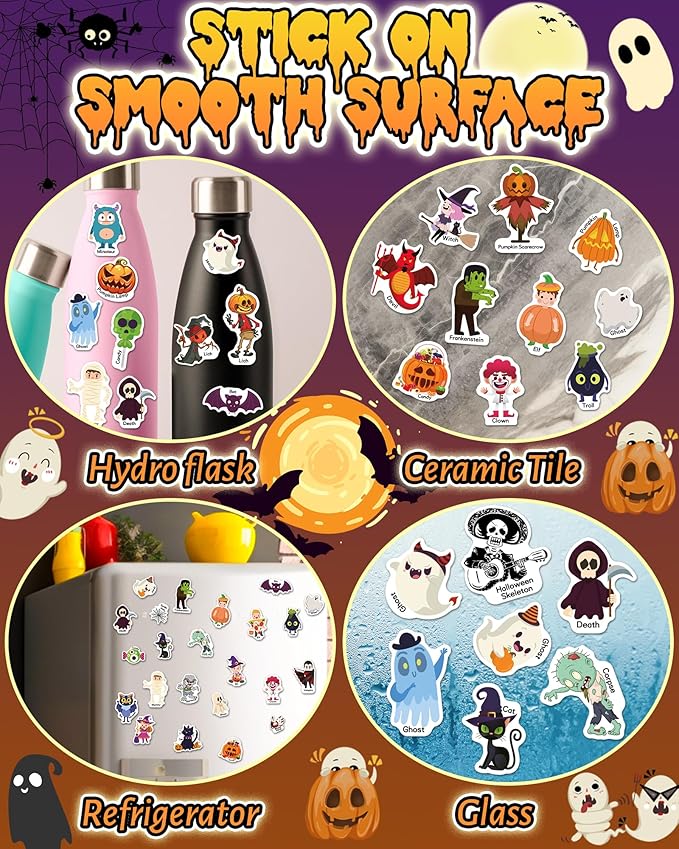 benresive reusable sticker books for kids, sticker books for toddlers, toddler travel toys activities crafts ages 3 and up birthday gifts - halloween