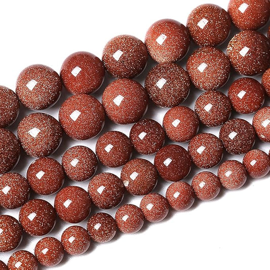 32pcs 12mm Natural Gold Sandstone Beads Gemstone Round Loose Beads for Jewelry Making DIY Bracelet Necklace 15“