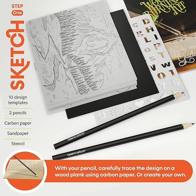 Craft Culture Beginners Wood Burning Kit for Kids, Teenage Boys & Girls - Easter Gifts for Boy & Girl - Craft Projects Birthday Gift Idea for Children Teen Woodburning DIY Hobby Kits Art Activities