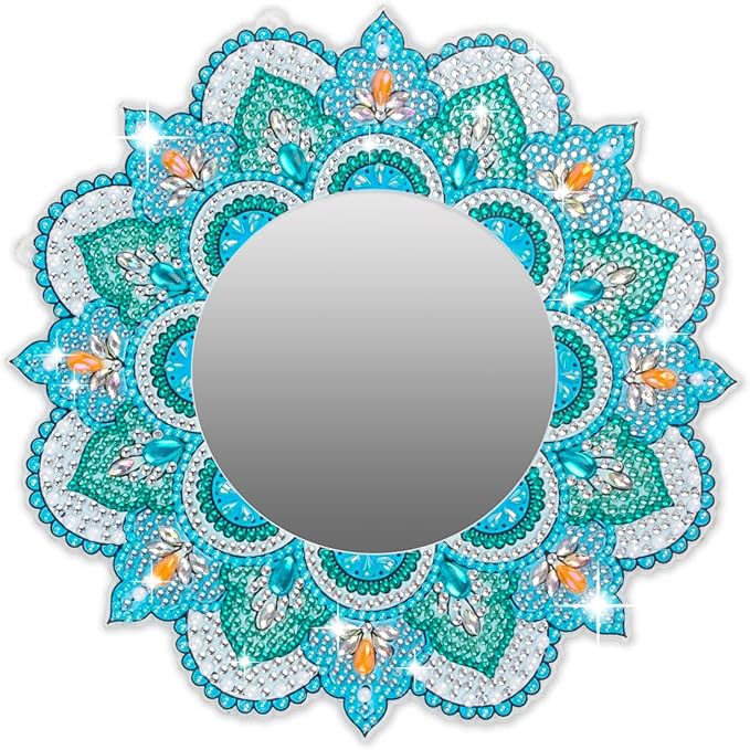 antor DIY Diamond Art Painting Mirror for Adults DIY Special Shaped Crystal Diamond Art Painting Kit Mirror Makeup Mirror Christmas Halloween Birthday Gifts Art Crafts Home Decor