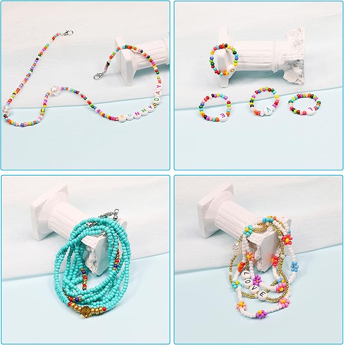 Bala&Fillic Size 3mm Seed Beads About 8400pcs in Box, 8/0 Round Glass Seed Beads for Making Bracelet Necklace Earring Jewelry (About 350pcs/Color, 24 Colors)