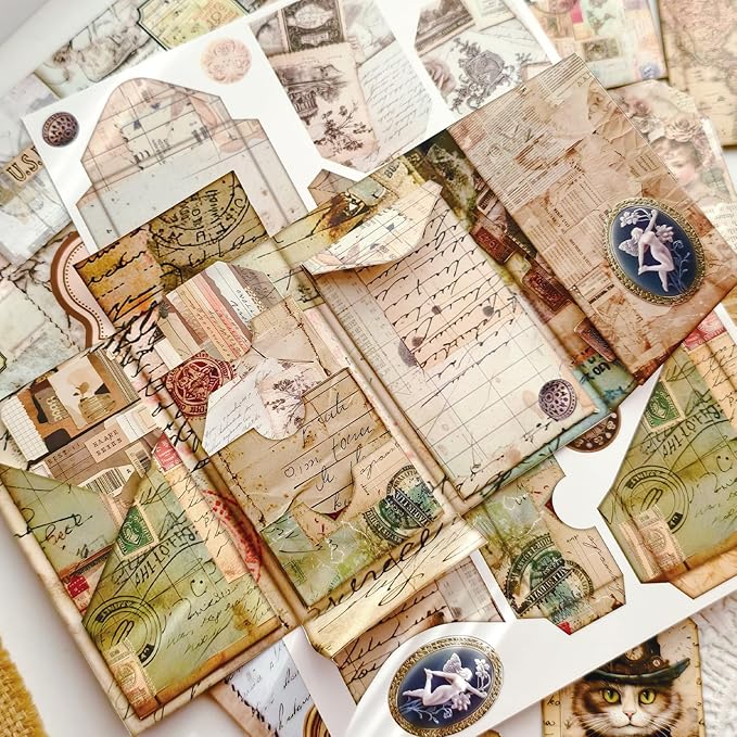 Junk Journal Supplies, Vintage Decorative Scrapbook Supplies for Junk Journal Card Making Picture Art Collage DIY