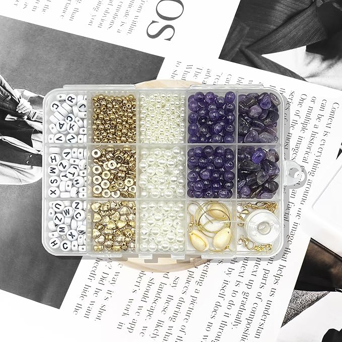 Basigeese Jewelry Making Supplies Kit Natural Stone Beads Irregular Gemstone Beading with for DIY Craft Bracelet Necklace Earrings for Adults (Amethyst)