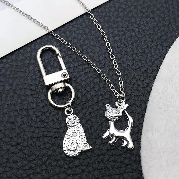 WOCRAFT 60pcs Bright Silver Cat Charms Bracelet Charms for Jewelry Making Sets DIY Necklace Bracelet Keychain Crafting Charms Kit Craft Supplies (SN843)