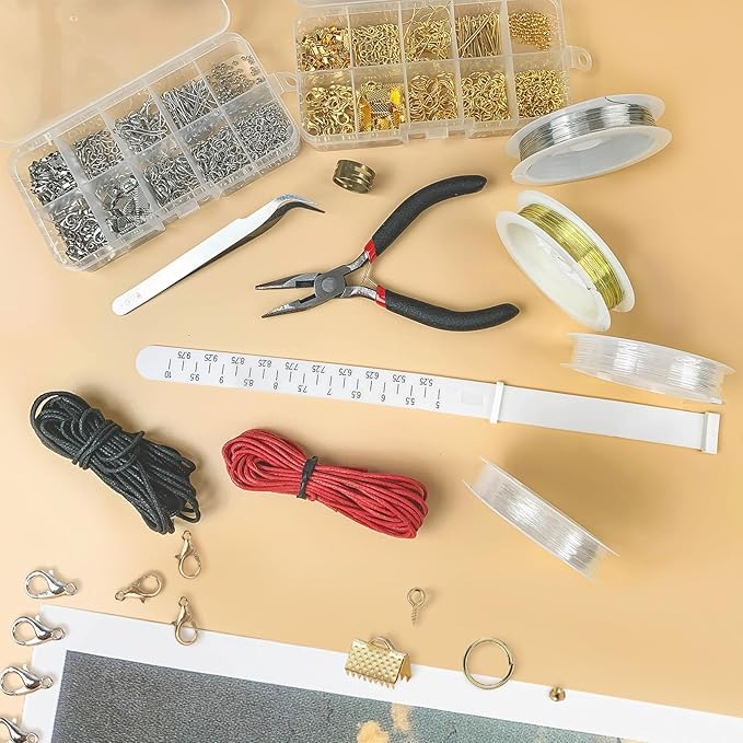 Jewelry Making Supplies Kit for Adults, Jewelry Repair Kit with Pliers, Findings and Beading Wires for Jewelry Repair Making and Beading