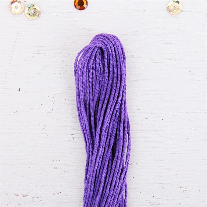 12 Skeins ThreadArt Premium Egyptian Long Fiber Cotton Embroidery Floss | Violet | 6 Strand Divisible Thread 8.75yds Each for Hand Embroidery, Friendship Bracelets, Cross Stitch and Crafts