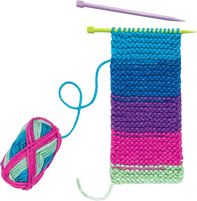 Creativity for Kids Learn to Knit Pocket Scarf - DIY Knitting Kit for Beginners, Kids Craft Kit