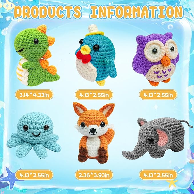 Datunsu 6PCS Crochet Kit for Beginners (Forest)