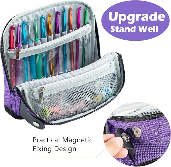 Crochet Hook Case - Stand Up Organizer - Unique Design - Knitting & Crochet Supplies Holder