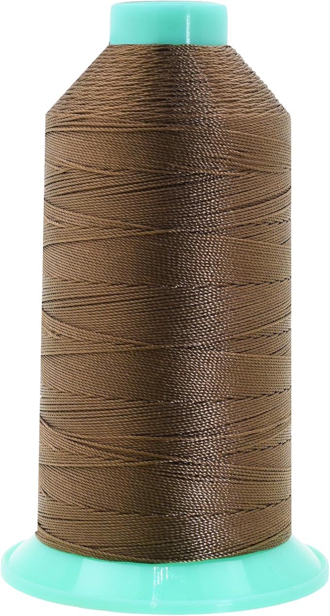 Mandala Crafts Size 207 630D T210 Bonded Nylon Thread - Coyote Brown 800 YDs Tex 210 Heavy Duty Sewing Threads for Leather, Jeans, Weaving, Outdoor Marine Upholstery