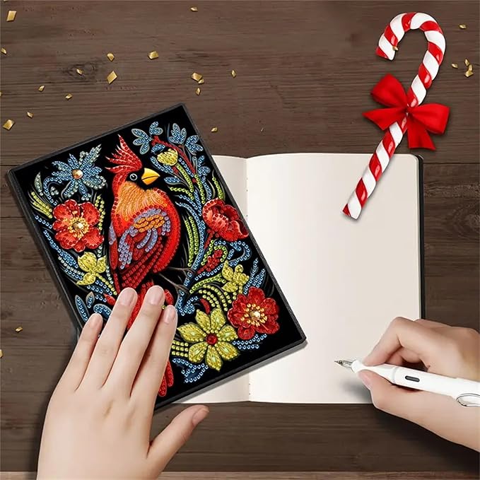 Bird Diamonds Painting Notebook for Adults, A5 Diamond Art Journal and DIY Sketchbook, Diamond Art Kit Supplies,Gift for Beginners, Craft Lovers, Artists. (Bird3)