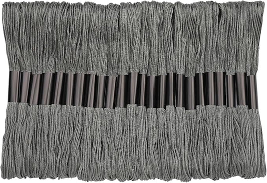 24 Skeins Embroidery Thread,Gray Embroidery Cross Floss, Embroidery Thread Floss Set with Plastic Floss Bobbins,Needle Threader, Hand Sewing Needle