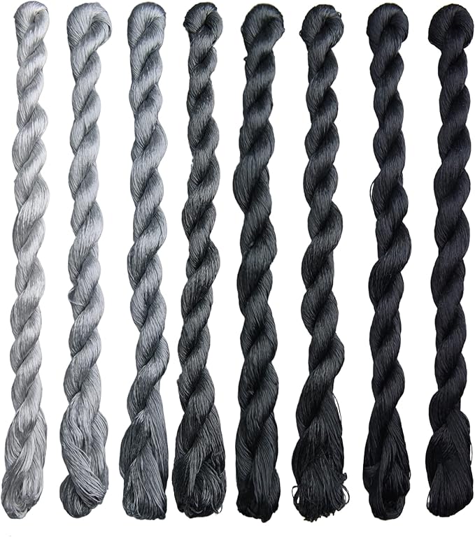 Natural 100% Silk Thread, Handmade Embroidery Thread Silk Floss 8 Colors 110m Each (68)