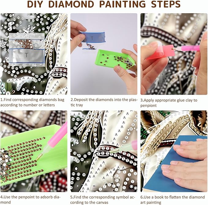 SENQAO Christmas Diamond Art Hanging Kits for Adults, Horse Diamond Art Suncatchers, 5D Special Shape Diamond Painting Pendant Window Ornament Gifts for Home Door Wall Decor