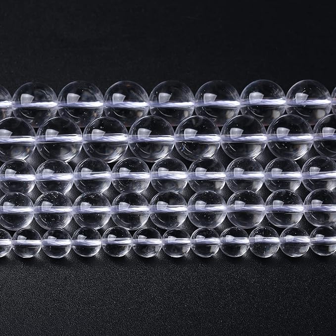 90pcs 4mm AAAAA Natural Clear White Crystal Quartz Beads Round Loose Spacer Beads for Jewelry Making DIY Bracelets Crystal Energy Healing Power Stone 15 Inch(Clear White Crystal Quartz, 4mm)
