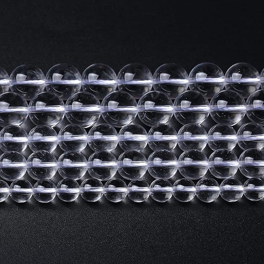 AAAAA Natural Clear White Crystal Quartz Beads Round Loose Spacer Beads for Jewelry Making DIY Bracelets Crystal Energy Healing Power Stone 45pcs 8mm 15 Inch