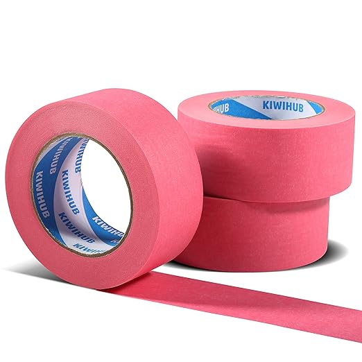 Pink Painters Tape,2 inch x 60 Yards x 3 Rolls (180 Yards Total) - Medium Adhesive Masking Tape for Painting,Labeling,DIY Crafting,Decoration and School Projects