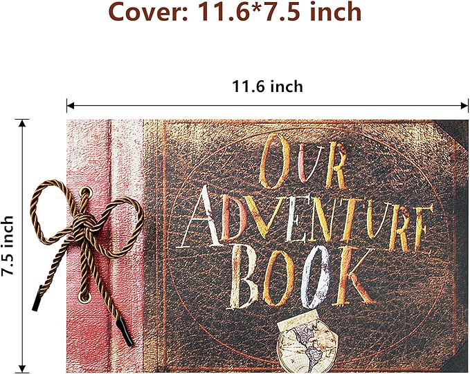 Our Adventure Book Scrapbook Photo Album, Scrapbook Supplies with Gift Box for Couples Weddings Travelling Birthday Christmas Day Gifts
