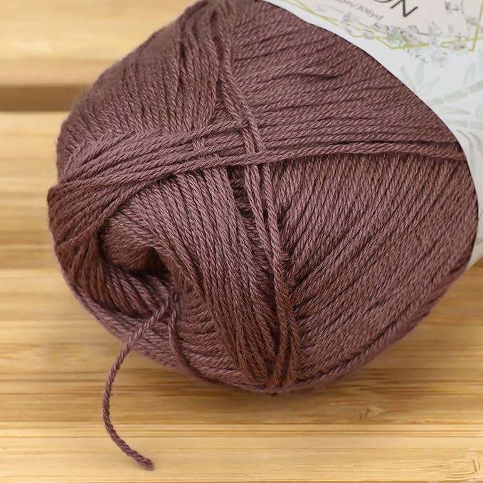 JubileeYarn Baby Soft Bamboo Cotton Yarn - 50g/Skein - Caffé Mocha - 4 Skeins