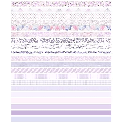 YUBX Vintage Washi Tape Set 20 Rolls Skinny Retro Decorative Antique Patterns Masking Tapes for Arts, DIY Crafts, Journals, Planners, Scrapbook, Wrapping (Purple)