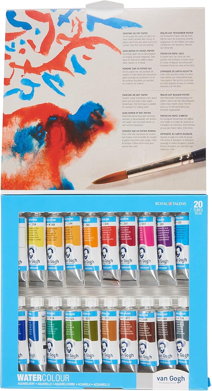 Van Gogh Watercolor Paint Set, 20x10ml Tube Set