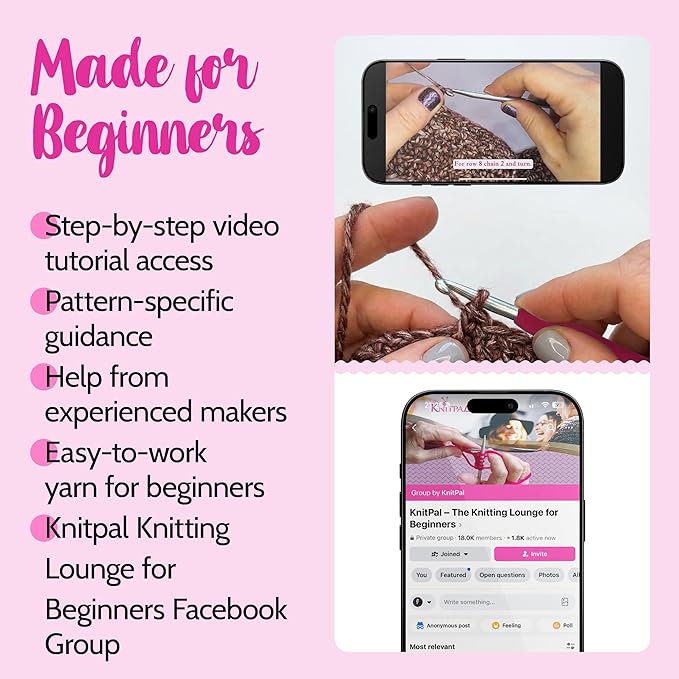 KnitPal Crochet Weekend Wrap Kit for Confident Beginners – All-in-One Crochet Kit with Cotton Blend Yarn, Hook, Pattern & Video Tutorials (Caramel Brown)