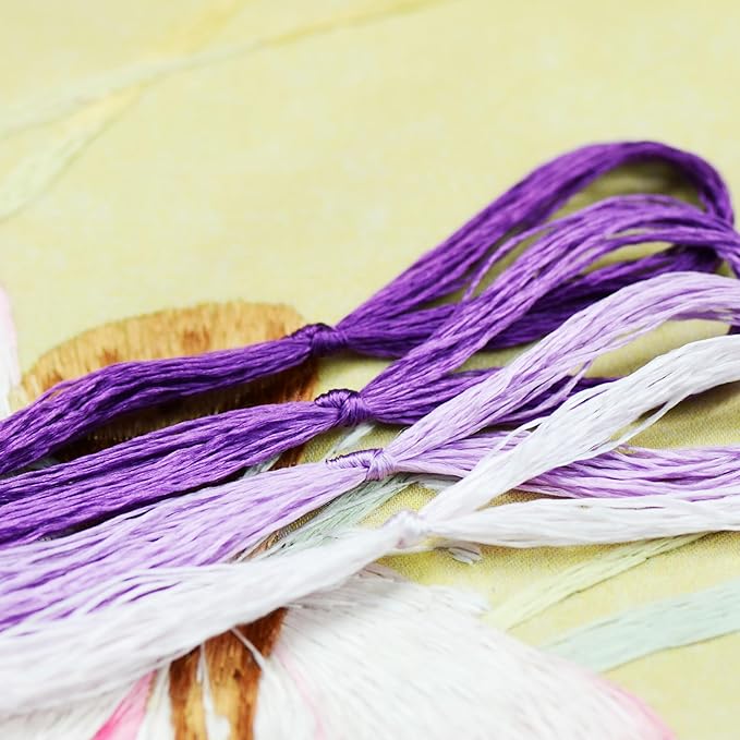 4 Skeins Mulberry Silk Floss Embroidery Thread Floss-Cross Stitch Threads China Silk Woven Jewelry Threads DIY Sewing Kits (14)