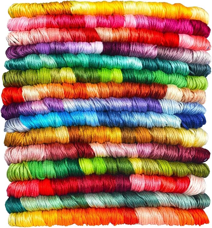LE PAON Embroidery Floss, 14-Pack Six Strands 100% Long Staple Cotton Embroidery Thread, 8.7-Yard，Color Number：733, Medium Olive Green