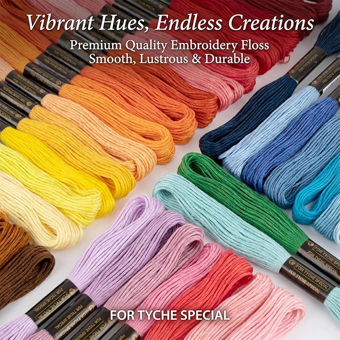 Sukh 100 Colour Embroidery Thread - Rainbow Embroidery Floss Bulk for DIY Sewing & Crafts