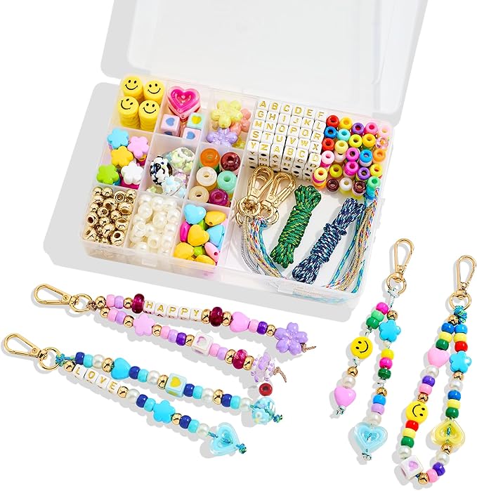 RepaTime DIY Bag Charm Bead Kit 丨Keychain Making Kit 丨Jewelry Making Kit丨Great for a Girls Christmas Gift,Party,Family Activity丨Key Chain Charm丨Supplies Crafts for All Ages