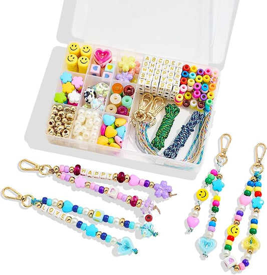 RepaTime DIY Bag Charm Bead Kit 丨Keychain Making Kit 丨Jewelry Making Kit丨Great for a Girls Christmas Gift,Party,Family Activity丨Key Chain Charm丨Supplies Crafts for All Ages