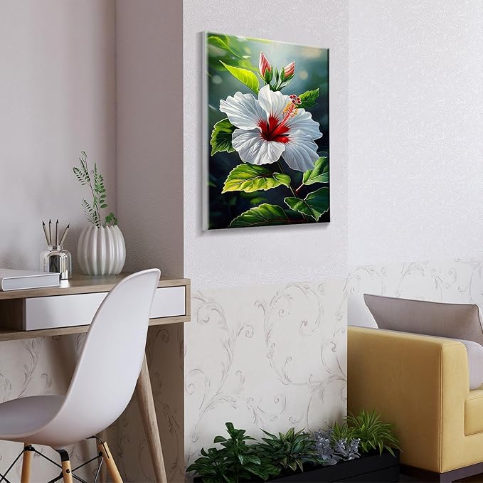 ATDMS Paint by Numbers Kit for Adults Flowers Paint by Numbers with Frame DIY Floral Paint by Number with Easel Adult Paint by Number Kits on Canvas Framed for Gift Home Wall Decor 8x12 Inch