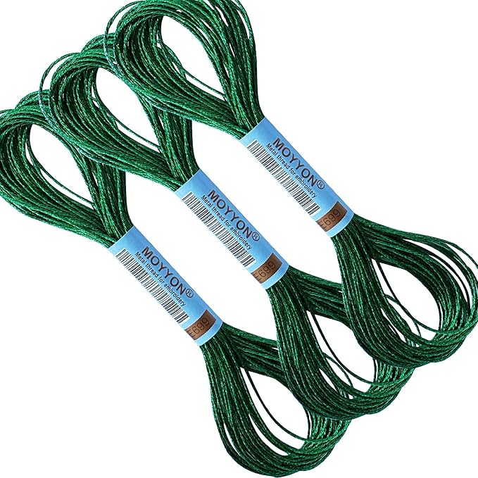 3 Skeins Embroidery Thread, Metallic Embroidery Floss Set, Polyester Cross-Stitch Threads for Hand Embroidery, String Art(E699)