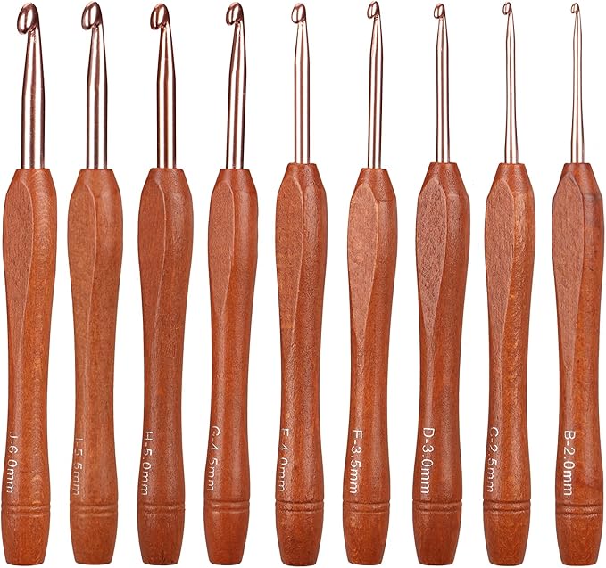 Ruidi Wooden Handle Handle Crochet Hook(9pcs)