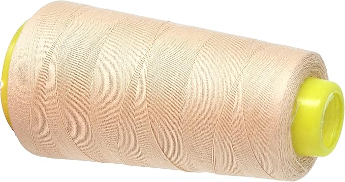 Mandala Crafts Champagne Thread Cones for Machine and Hand Quilting - 2400 Yds 50 WT Multiple Purpose Mercerized 100% Cotton Threads for Sewing Machine Serger Embroidery