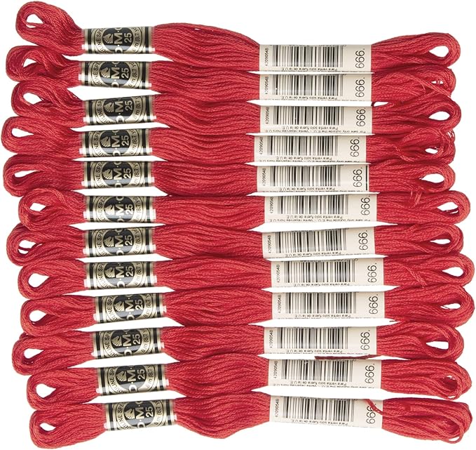 DMC 6-Strand Embroidery Cotton Floss, Bright Christmas Red