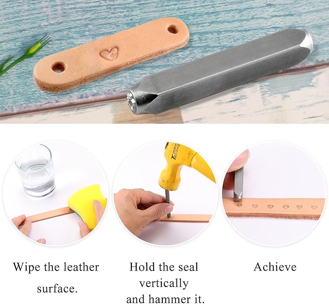 Yoption Heart Jewelry Metal Stamping Set, 6 Pcs Metal Stamps Heart-Shaped Punch Stamping Set 3mm for Stamping/Punching Metal, Jewelry Working