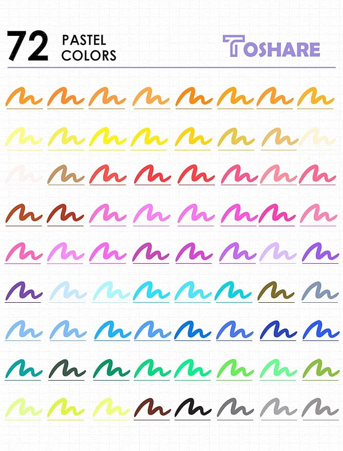 Art Markers Pens Dual Tip Coloring Markers Set with Brush & Fine Nib for Adult Coloring Book Brush Pens Professional Calligraphy & Drawing Art Supplies Kit for Adults (72 Colors)