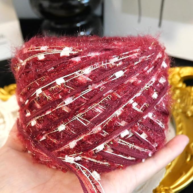 Hand Spun Art Yarn 2 Pack of 50g/Skein with Hand Blended Colorful Handmade for Jewelry Making, Junk Magazines Knitting Crafts Textile Decorative Tassels Card Making