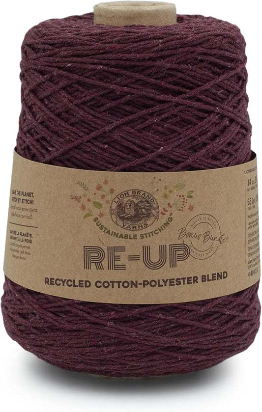 Lion Brand Yarn Re-Up Yarn Bonus Bundle, Pomegranate