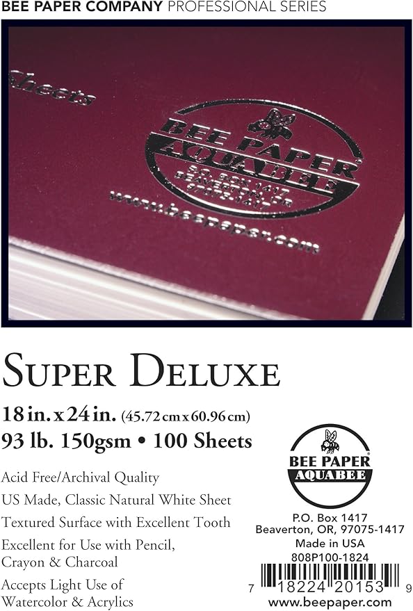 Bee Paper Company Super Deluxe Sketch Book, 18 by 24-Inch, 100 Per Sheet