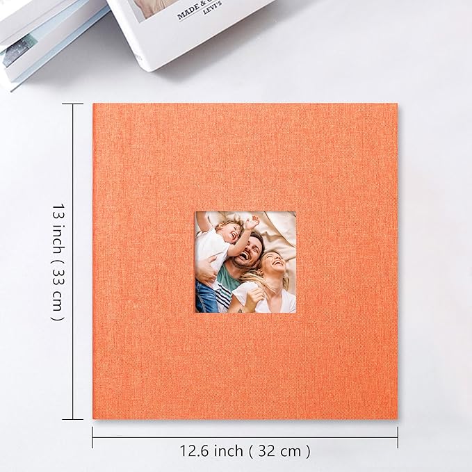 Vienrose Large Photo Album Self Adhesive for 4x6 8x10 10x12 Pictures Magnetic Scrapbook Album DIY 13" X 12.6" 60 Blank Pages with A Metallic Pen
