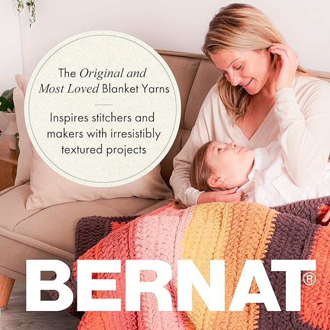 Bernat BABY BLANKET BB Flowerpot Yarn - 1 Pack of 10.5oz/300g - Polyester - #6 Super Bulky - 220 Yards - Knitting/Crochet