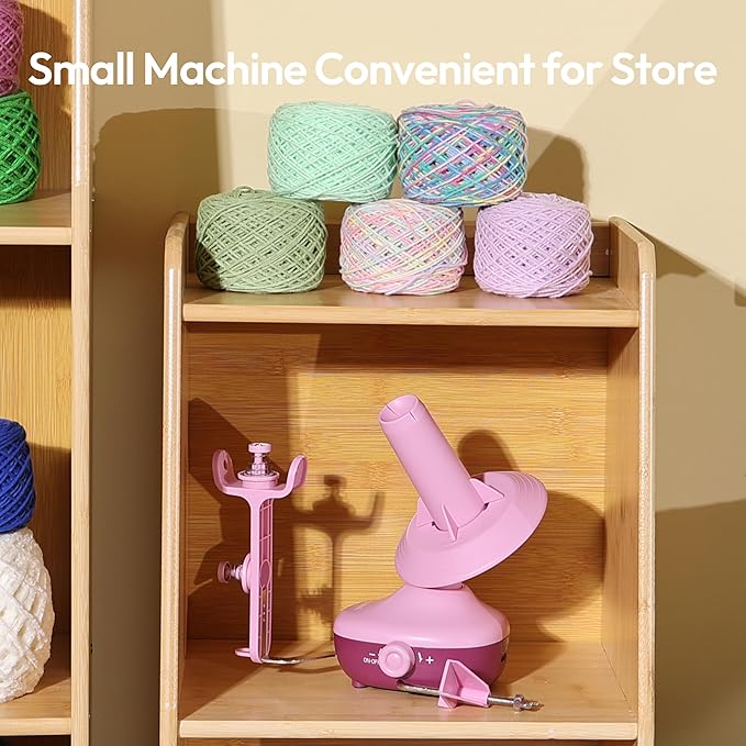 Yarn Winder, Electric Yarn Ball Winder for Crocheting, Compact Yarn Cake Winder Strong Tension Stepless Speed Automatic Yarn Spinner, Thoughtful Gifts for Knitting Lovers(Purple)
