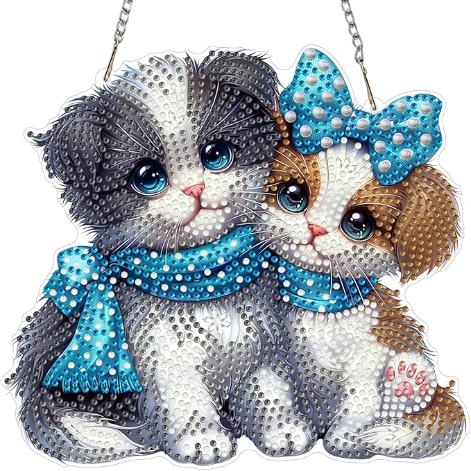 MXJSUA Shih Tzu Dog Diamond Art Hanging Kits for Adults Beginners, DIY Acrylic Special Shaped Crystal Diamond Gem Drills Pendant Art Painting Ornament for Home Wall Decor Gift