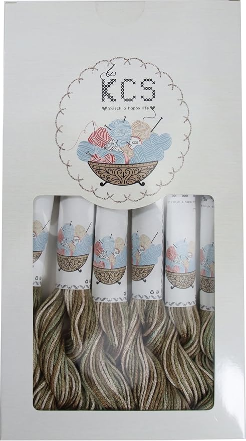 KCS Big skeins of 25 Meters Size 25 Color Variegated Cross Stitch Stranded Threads,6 skeins,4145