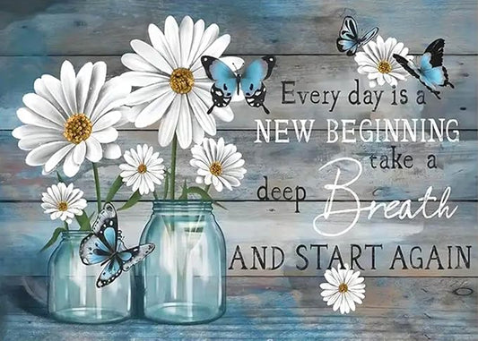 daisy cross stitch kits for adults - stamped crossstitching kits preprinted 11 count cross-stitch kit for beginner, 11ct prestamped easy pattern needlepoint kits crafts for decor