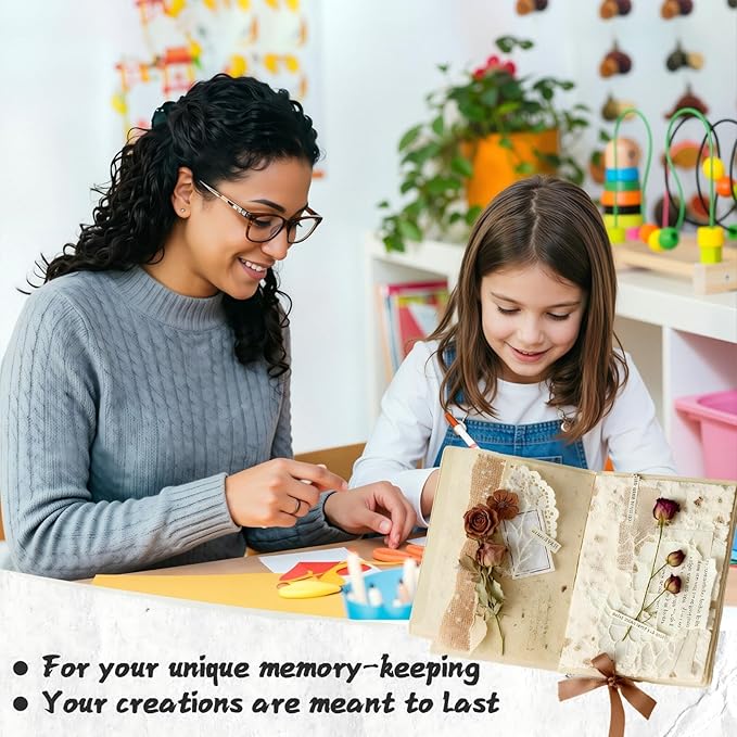 90 Sheets Textured Scrapbook Paper with Decor Mesh Fabric Creative Kit - 6 Pack Mixed Media Papers for Craft, Scrapbooking, Junk Journal, Card Making, Collage Art Supplies, 5.1 x 7 Inches